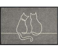 wash+dry Alfombra, Design Lovetails 40x60cm, Adecuada para Interiores y Exteriores, Lavable, Gris
