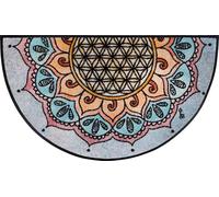 wash+dry Alfombra, Design Round Harmony Pattern 50x85cm, Adecuada para Interiores y Exteriores, Lavable, Multicolor