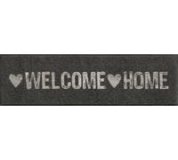 wash+dry Alfombra, Design Warmly Welcome 35x120cm, Adecuada para Interiores y Exteriores, Lavable, Gris