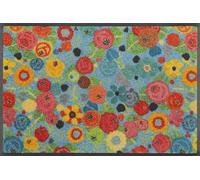 Wash+Dry Alfombra Flower Power 40x60cm, Adecuada para Interiores y Exteriores, Lavable