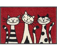 Wash+Dry Alfombra Three Cats 40x60cm, Adecuada para Interiores y Exteriores, Lavable