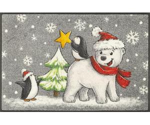Wash+Dry Felpudo Polar Friends 50 x 75 cm, Interior y Exterior, Lavable, Multicolor