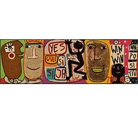 Wash&Dry Think Positiv Felpudo, Poliamida, Multicolor, 60x180 cm