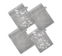 Wash Mitts for Body - 4 piezas Bath Gloves | Washcloths with Loop | Cotton Towel Glove Towel Bath with Hanging Cord for Hand Face Skin Men Kids Travel Washcloth