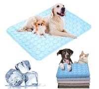 Washable Cooling Mat for Dogs, Ice Silk Cooling Dog Bed, Summer Pet Cooling Mat for Indoor & Outdoor, Durable Sofa Cooling Pad Blanket for Small Medium Large Dogs/Cats (28*22 in,Light Blue)