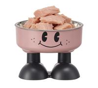 Washable Dog Bowl - Reusable Slow Feeder, Pet Feeder with Spill Proof Rim, Puppy Bowls with Cute Face Design, Pet Feeding Station Accessories, Feline Bowl for Home Indoor Use