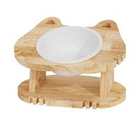 Washable Dog Bowl - Reusable Slow Feeder, Pet Feeder with Wooden Stand, Puppy Bowls with Non Slip Base, Pet Feeding Station Accessories, Feline Bowl for Home Indoor Outdoor Use