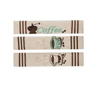 Washable Handle Covers, Coffee Pattern Door Protectors, 3 Pack Set with Anti-Skid Layer, Kitchen Appliance Fabric, Handle Cover with Decorative Style, Refrigerator Protector for Home Decor