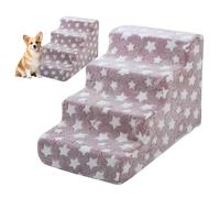 Washable Puppy Ladder For Pets Living Room Bedroom Study Sofa Bed Windowsill Vehicle Kittens Cat Owners | Dog Stairs For Bed | Washable Dog Stairs Non-Slip High-Density Foam | Elderly Cat Ramp,