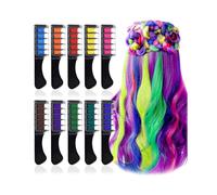 Washable Temporary Hair Chalk for Girls, Featuring 10 Vibrant Colors and a Convenient Comb for Rainbow Hair Dying