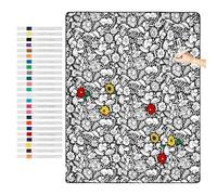 Washable Throw - Reusable Coloring Blanket Mat, Creative Painting Couch Bedside Nap Sheets, Smooth Thin Velvet Polyester Fleece | Fun Drawing Markers Pack, Children Parents DIY Art Craft Activity Trav