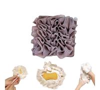 Washcloth Loofah Combo, 2 in 1 Bath Loofah Sponge, Soap Bar Loofahs, Soft Washcloth Loofah Combo with Drawstring, for Cleansing and Smooth Skin,Loofahs Cloth for Bar Soap (Dark Purple)