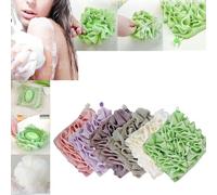 Washcloth Loofah Combo, Leeffa Soft Loofah and Washcloth, 2 in 1 Bath Loofah Sponge, Leeffa Soft Loofah, for Cleansing and Smooth Skin, Loofah with Drawstring. (6pcs)