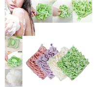 Washcloth Loofah Combo, Leeffa Soft Loofah and Washcloth, 2 in 1 Bath Loofah Sponge, Leeffa Soft Loofah, for Cleansing and Smooth Skin, Loofah with Drawstring. (4pcs)
