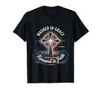 Washed In Grace Renewed In Faith Spirit Believer Church Camiseta