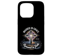 Washed In Grace Renewed In Faith Spirit Believer Church Carcasa para iPhone 15 Pro