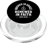 Washed In Grace Renewed In Faith Spirit Believer Church - PopSockets PopGrip para MagSafe