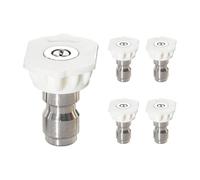 Washer Nozzle Set, Power Washer Nozzles, 5-Piece Turbo Wear Resistant Spray Tips Kit for Easy Installation, Adjustable High Pressure Cleaning for Garden, Yard, Driveways, Patios and Outdoor