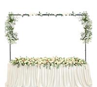 washerbots Arco de mesa ajustable con abrazaderas, longitud de 110 cm a 270 cm, varilla decorativa ajustable, varilla colgante de mesa negra, decoración de fiesta