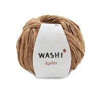 Washi de Katia es una cinta de algodon en madejas de 100 gramos y 100 metros, para tejer con agujas del 8-12 o ganchillo del 8-12. Color 140 Naranja oscuro