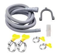 Washing Machine Drain Hose - Flexible Heavy-Duty Drainage Pipe | 6-Foot Universal Hose for Dehumidifier Dishwasher Appliance Home Dormitory Hotel, Includes 4 Clips 1 Adapter 1 Bracket