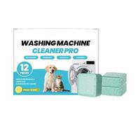 Washing Machine Pet Hair Cleaner - 12 Pieces Washer Stain Remover | Washing Machine Descaler Tablets For Pet Parents Animal Lovers Home Apartment Laundry Room Bathroom Restroom