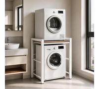 Washing Machine Shelf con 3 Alturas Ajustables, Soporte para Secadora sobre Lavadora, Mueble para Lavadora y Secadora, para Baño y Lavadero, Fácil de Instalar, 75 x 67 x 105 cm
