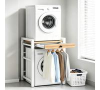 Washing Machine Shelf con Cajón, Estantería para Lavadora y Secadora, Soporte para Secadora sobre, Mueble para Lavadora y Secadora, para Baño y Lavadero, 75 x 67 x 105 cm