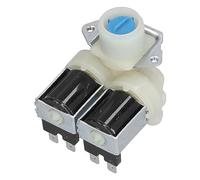 Washing Machine Water Inlet Valve Replacement, Double Head Solenoid Valve AC220V-240V for Drum Automatic Washers Fixes Leakage Noise (PP+Aluminum, 8x7x6.5cm)