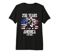 Washington Abraham Lincoln Playing Guitar 4th of July 250th Camiseta Premium
