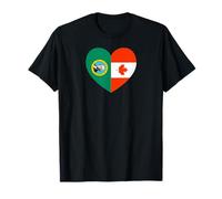 Washington and Canada Flags: Heart Shaped Unity Camiseta