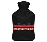 Washington D C Botella de agua de goma con cubierta de felpa suave, bolsa de agua caliente para invierno, manos y pies, protección contra el frío, 1000 ml