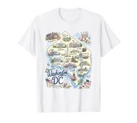 Washington DC, Capital, Casa Blanca, EE.UU., Río Potomac Camiseta gráfica económica, Hombre, Blanco, M