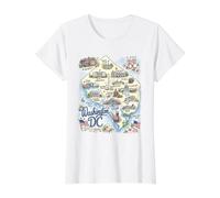 Washington DC, Capital, Casa Blanca, EE.UU., Río Potomac Camiseta gráfica económica, Mujer, Blanco, M