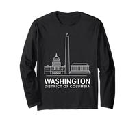 Washington DC Lincoln Memorial USA Arte histórico del Capitolio Manga Larga