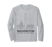 Washington DC Lincoln Memorial USA Arte histórico del Capitolio Manga Larga