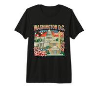 Washington DC USA Travel Souvenir City Landmark Regalo turístico Camiseta Premium