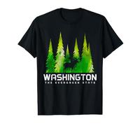 Washington El Evergreen State Moose Nature Lover PNW Camiseta gráfica económica