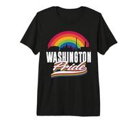 Washington LGBT Lesbian Gay Bisexual Rainbow LGBTQ Pride Camiseta Premium