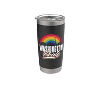 Washington LGBT Lesbian Gay Bisexual Rainbow LGBTQ Pride Vaso térmico de acero inoxidable de doble pared