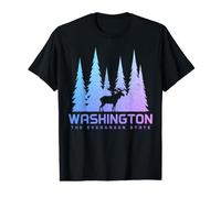 Washington Naturaleza Alces del Estado imperecedero Camiseta gráfica económica