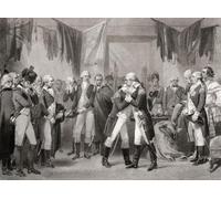 Washington separándose de sus oficiales en Fraunces Tavern New York City USA el 4 de diciembre de 1783. George Washington 1732 - 1799 primer presidente de los Estados Unidos. Después de una pintura de