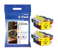 Washope LC422XL LC422 Cartuchos compatibles con Brother LC422XL LC422 para Brother MFC-J5740DW MFC-J5345DW MFC-J5340DW MFC-J6540DW MFC-J6940DW (8 Unidades)