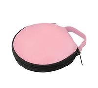 Washranp Bolsa De Almacenamiento De CD, Color Sólido Redondo Oxford Cloth Car Home Bolsa De Almacenamiento De CD De 20 Discos Estuche con Cremallera Rosa
