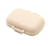 Washranp Caja de almacenamiento para píldoras, gran capacidad, multicompartimento, a prueba de polvo, tamaño compacto, portátil, organizador de pastillas, beige, A