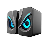 Washranp Pomo de volumen para altavoz, control remoto compacto del tamaño del pulgar con iluminación RGB, potentes efectos de sonido, USB, con cable, portátil, mini altavoz subwoofer para PC, color