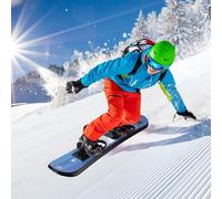Washranp Tabla de snowboard de un solo paseo, tablas de snowboard para niños con parte inferior ultra suave y fijaciones de trinquete, tabla de snowboard de plástico para principiantes, color azul