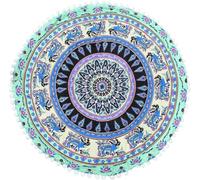 Wasise Fundas de cojín redondas, cojines de suelo grandes para adultos, cojín de suelo de 80 x 80 pulgadas, cojines de meditación, asientos de suelo, almohada de suelo, funda otomana india (verde y