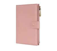 WASON Funda Pasaporte Cuero Billetera Viaje con Bloqueo RFID - Ranura Pasaporte con Bolsillo con Cremallera para DNI, Tarjeta de embarque boleto Efectivo Tarjeta SD (Rosa)