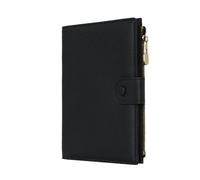 WASON Funda Pasaporte Cuero Billetera Viaje con Bloqueo RFID - Ranura Pasaporte con Bolsillo con Cremallera para DNI, Tarjeta de embarque boleto Efectivo Tarjeta SD (Negro)